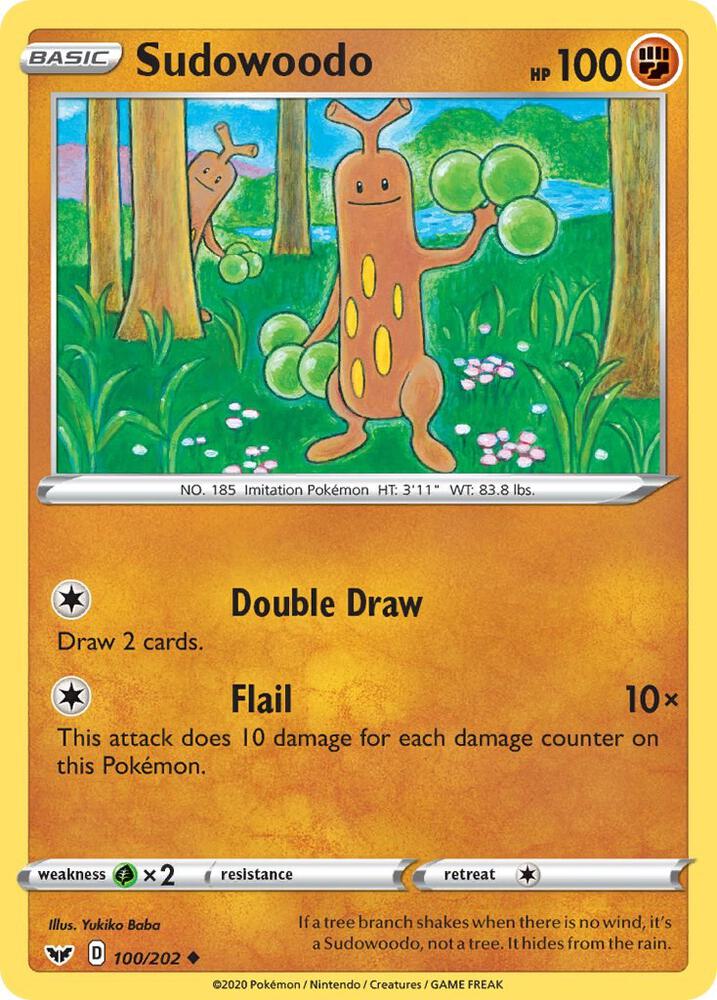 Sudowoodo 100/202 — Sword & Shield Pokémon card