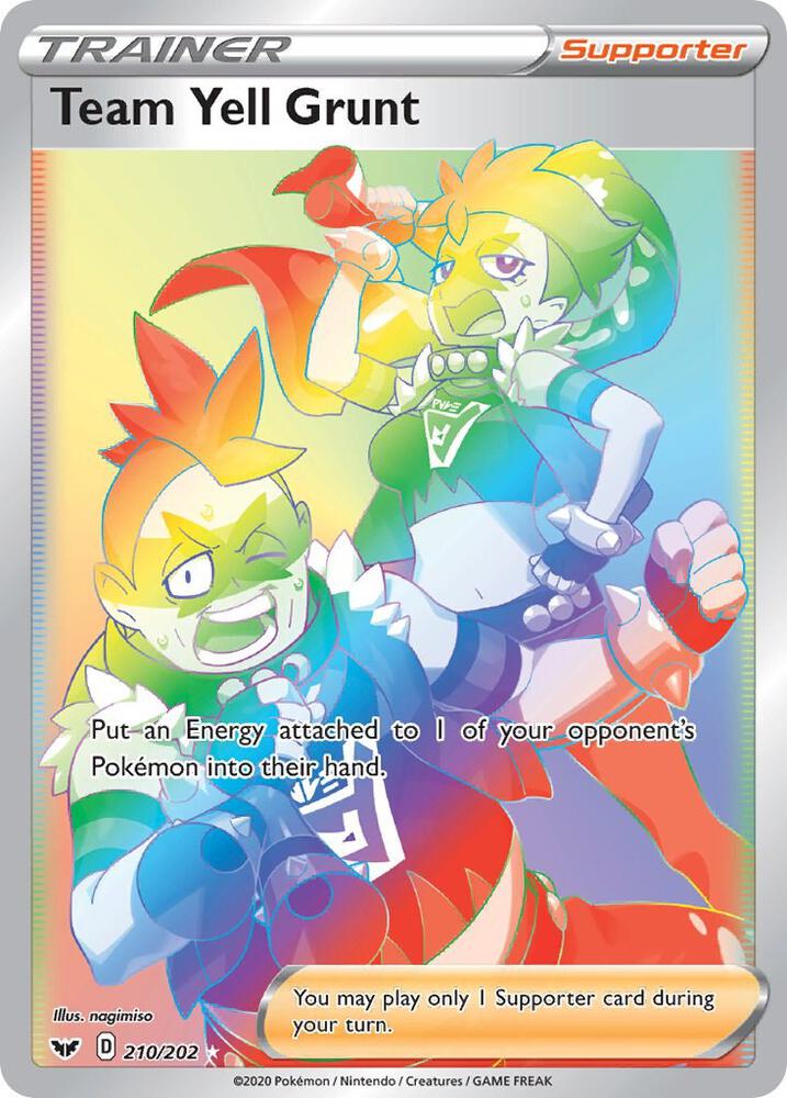 Team Yell Grunt 210/202 Holofoil — Sword & Shield Pokémon card