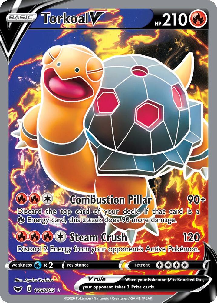 Torkoal V 188/202 Holofoil — Sword & Shield Pokémon card
