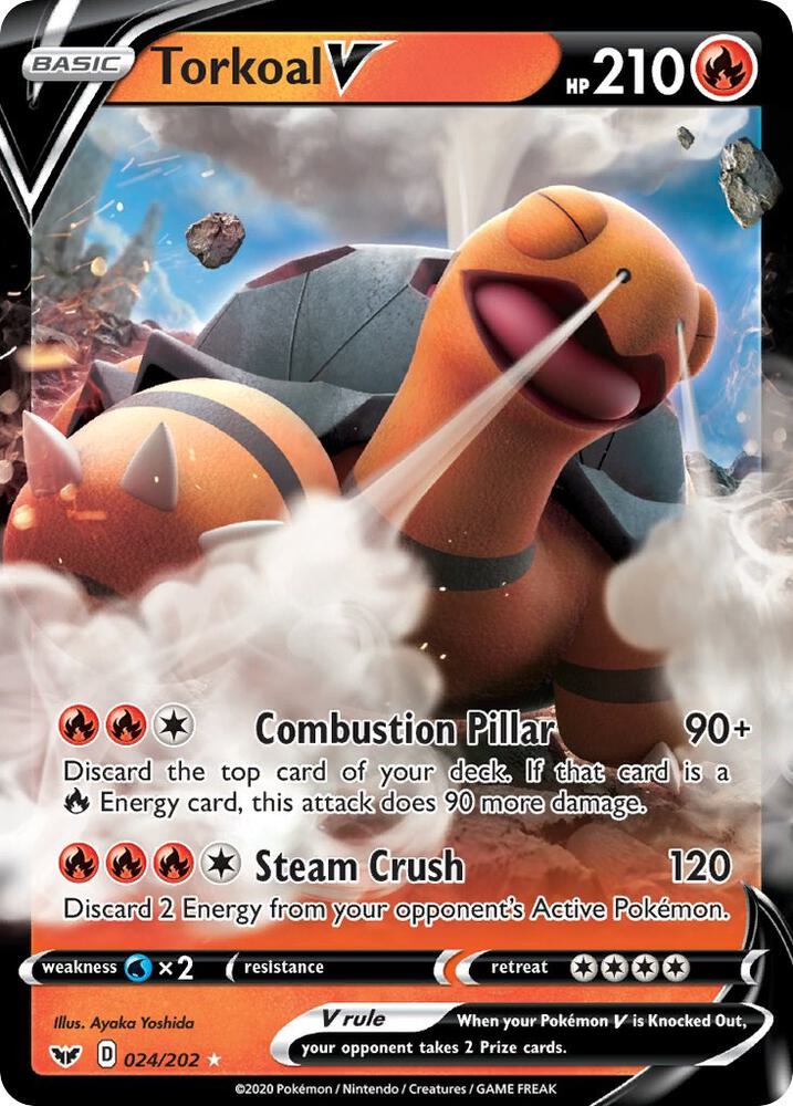 Torkoal V 024/202 Holofoil — Sword & Shield Pokémon card