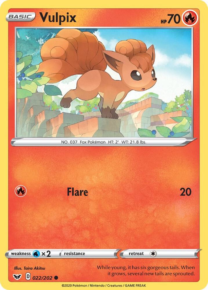 Pokemon - Sword & Shield - Vulpix - 022/202 - Reverse Holofoil