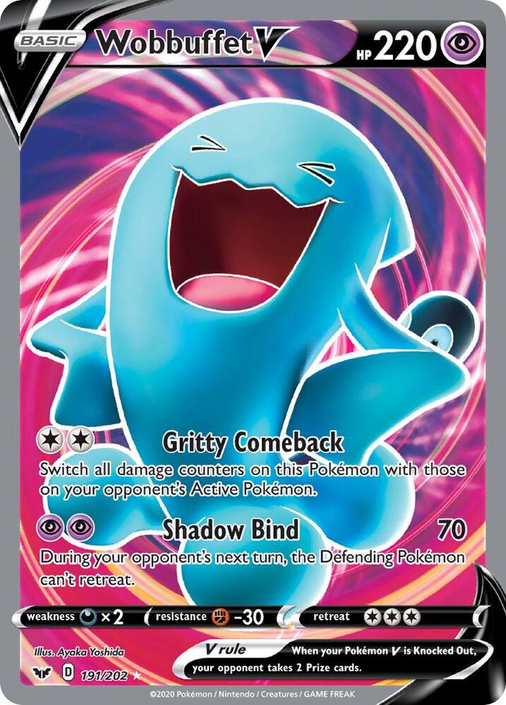 Wobbuffet V 191/202 Holofoil — Sword & Shield Pokémon card
