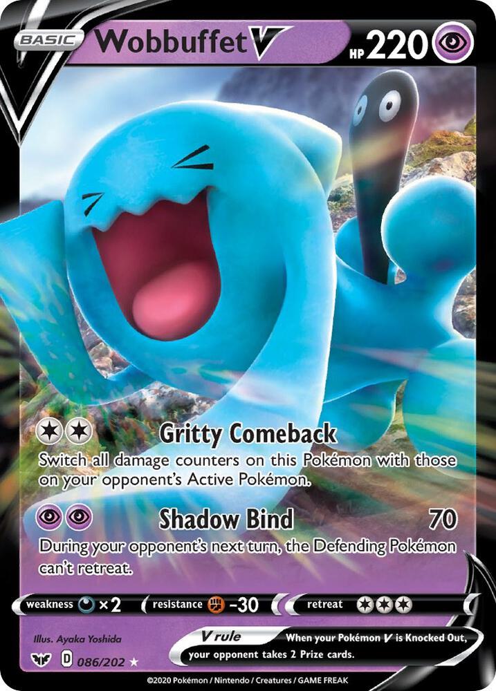 Pokemon - Sword & Shield - Wobbuffet V - 086/202 - Holofoil