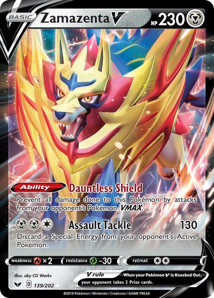 Pokemon - Sword & Shield - Zamazenta V - 139/202 - Holofoil