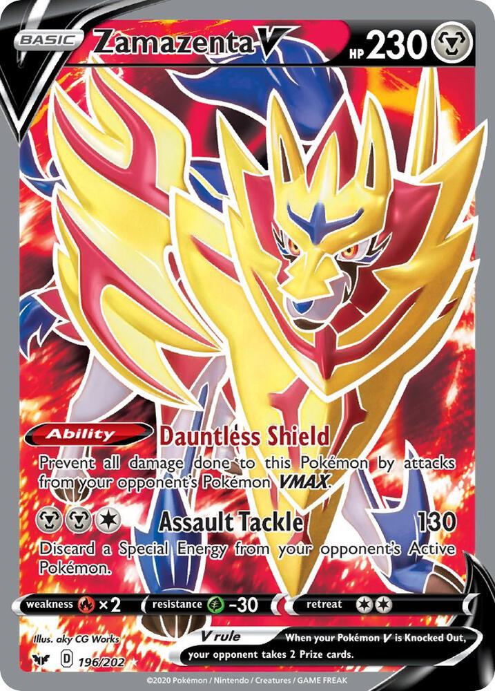 Zamazenta V 196/202 Holofoil — Sword & Shield Pokémon card