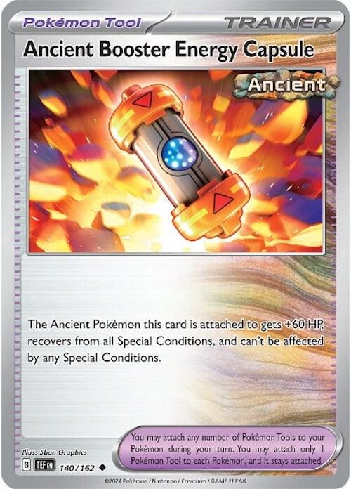 Ancient Booster Energy Capsule 140/162 Reverse Holofoil — Temporal Forces Pokémon card