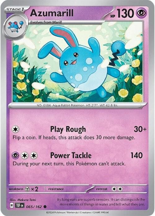 Azumarill 065/162 Reverse Holofoil — Temporal Forces Pokémon card
