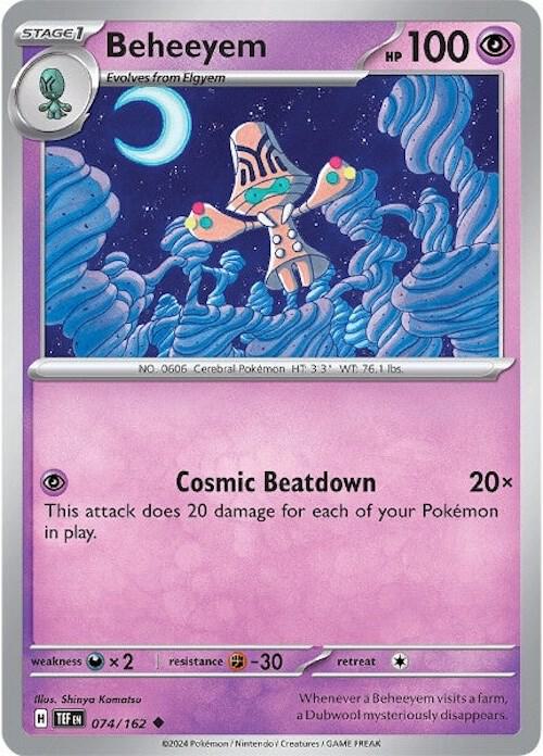 Beheeyem 074/162 Reverse Holofoil — Temporal Forces Pokémon card