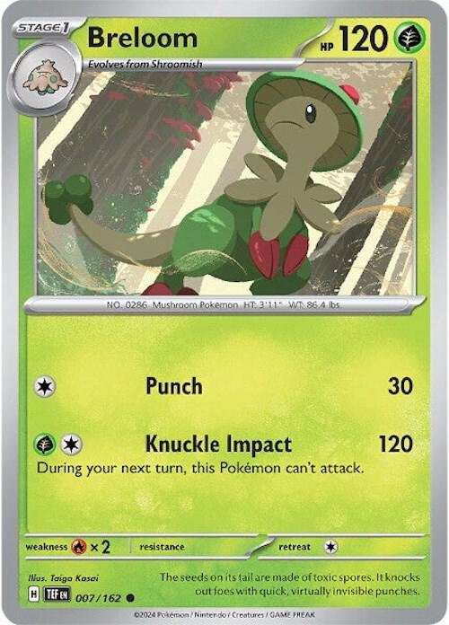Breloom 007/162 — Temporal Forces Pokémon card