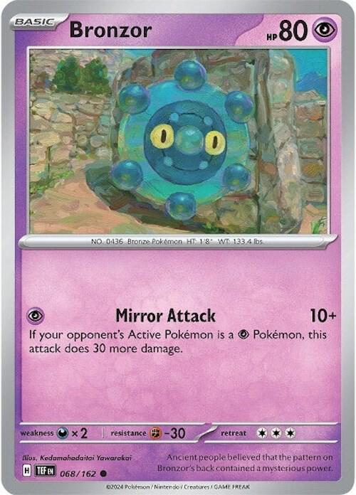 Bronzor 068/162 Reverse Holofoil — Temporal Forces Pokémon card
