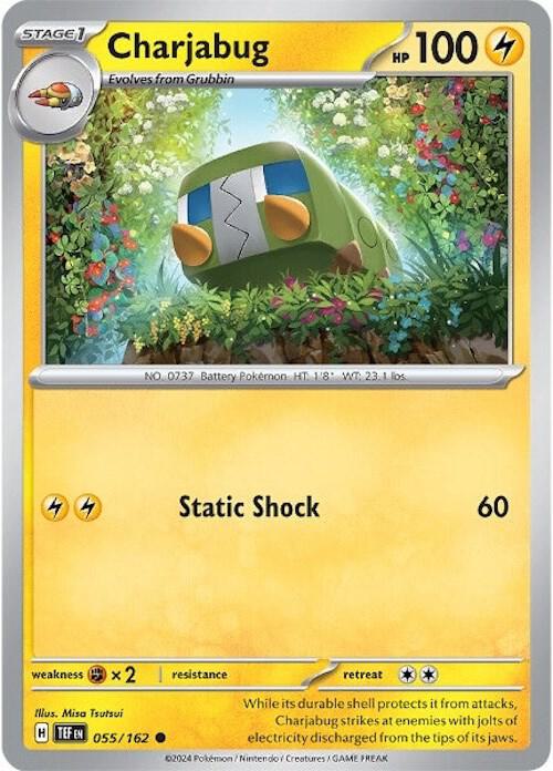 Charjabug 055/162 Reverse Holofoil — Temporal Forces Pokémon card