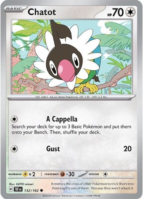 Chatot 132/162 — Temporal Forces Pokémon card