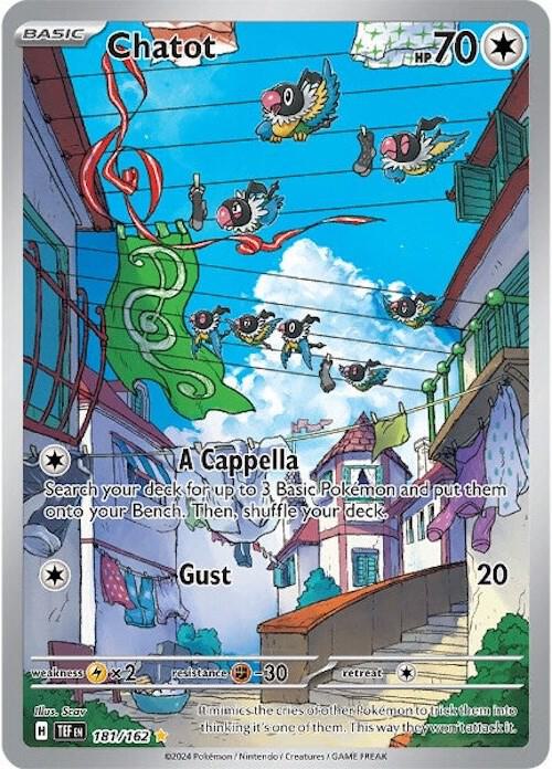 Chatot 181/162 Holofoil — Temporal Forces Pokémon card