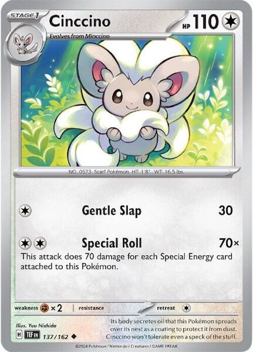 Cinccino 137/162 Reverse Holofoil — Temporal Forces Pokémon card