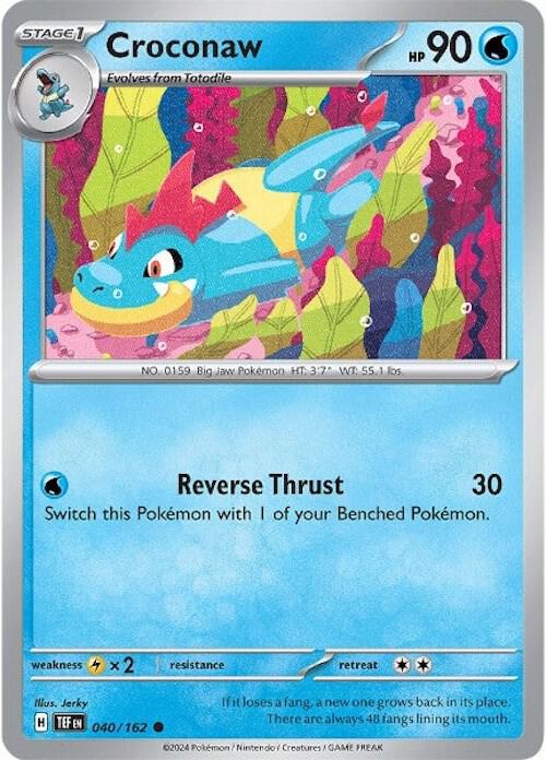 Croconaw 040/162 Reverse Holofoil — Temporal Forces Pokémon card