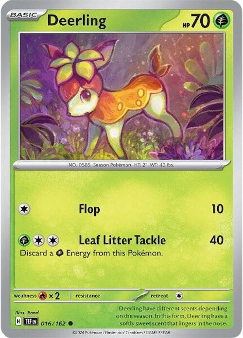 Deerling 016/162 Reverse Holofoil — Temporal Forces Pokémon card