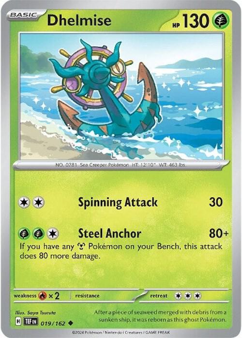 Dhelmise 019/162 — Temporal Forces Pokémon card
