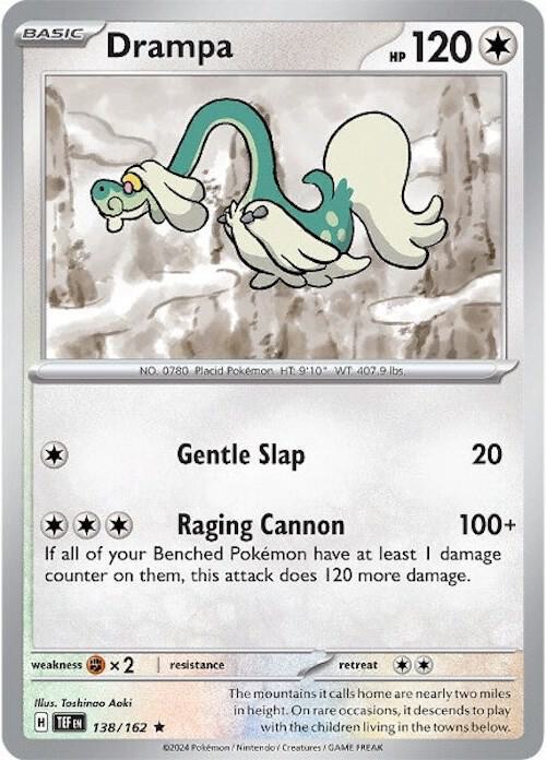 Drampa 138/162 Reverse Holofoil — Temporal Forces Pokémon card