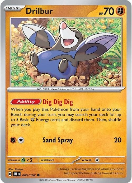 Drilbur 085/162 Reverse Holofoil — Temporal Forces Pokémon card