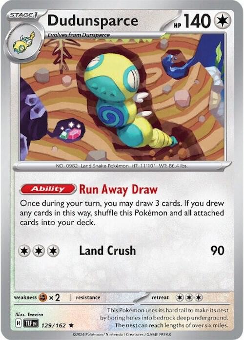 Dudunsparce 129/162 Holofoil — Temporal Forces Pokémon card