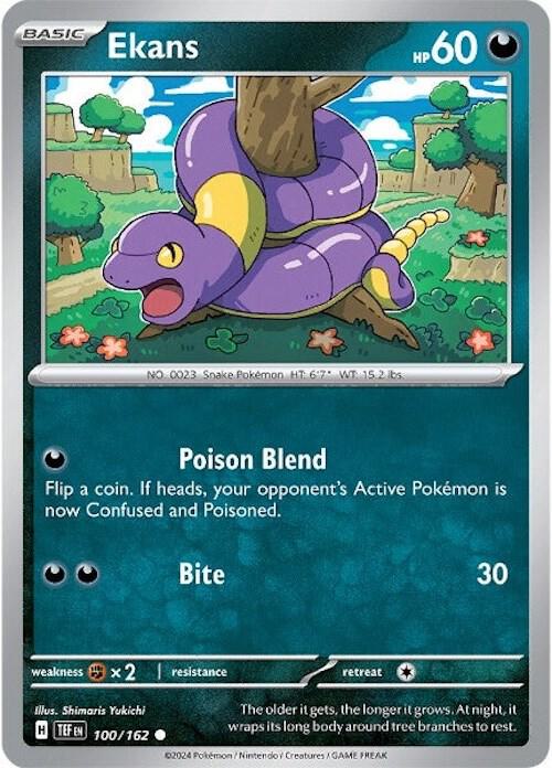 Ekans 100/162 Reverse Holofoil — Temporal Forces Pokémon card