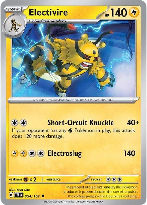 Electivire 054/162 — Temporal Forces Pokémon card