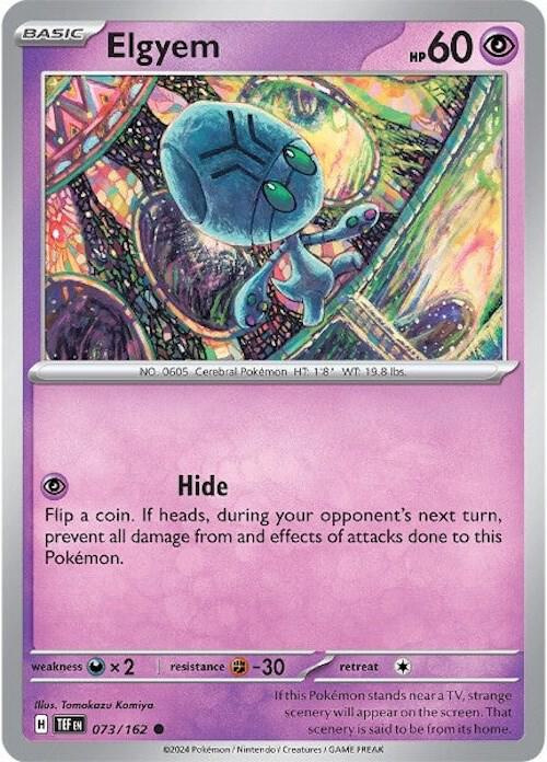 Elgyem 073/162 Reverse Holofoil — Temporal Forces Pokémon card