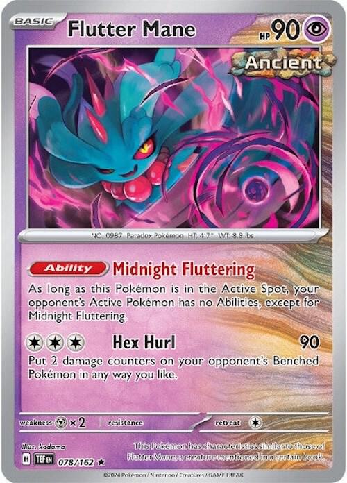 Flutter Mane 078/162 Reverse Holofoil — Temporal Forces Pokémon card