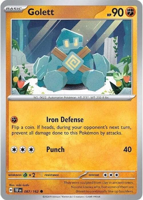 Golett 087/162 Reverse Holofoil — Temporal Forces Pokémon card
