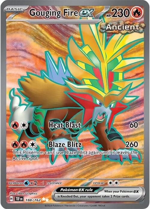 Gouging Fire ex 188/162 Holofoil — Temporal Forces Pokémon card