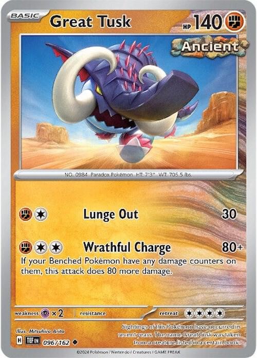 Great Tusk 096/162 — Temporal Forces Pokémon card