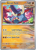 Great Tusk 097/162 Reverse Holofoil — Temporal Forces Pokémon card