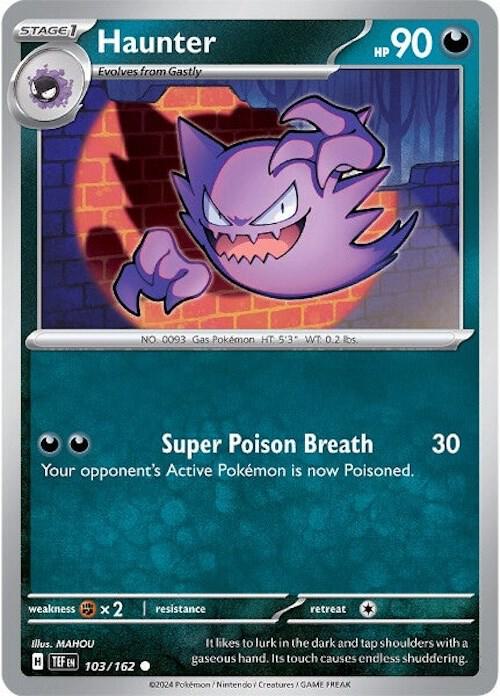 Haunter 103/162 — Temporal Forces Pokémon card