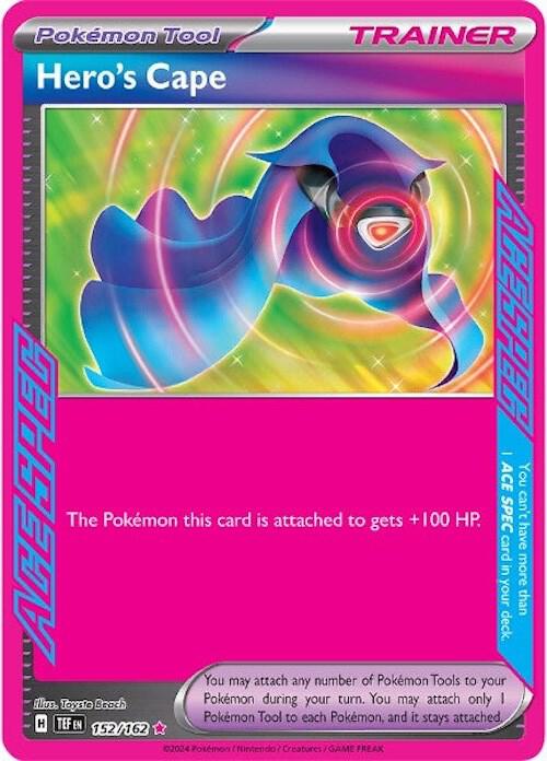 Hero's Cape 152/162 Holofoil — Temporal Forces Pokémon card
