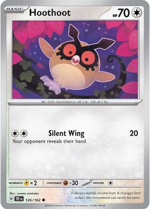 Hoothoot 126/162 Reverse Holofoil — Temporal Forces Pokémon card