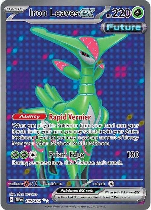 Iron Leaves ex 186/162 Holofoil — Temporal Forces Pokémon card
