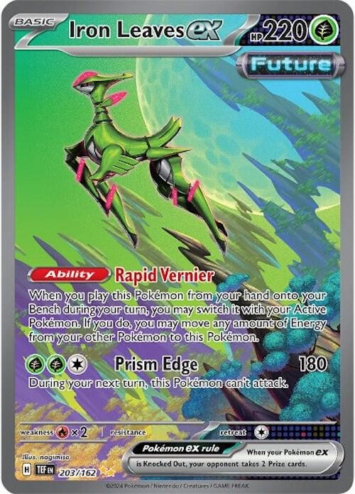 Iron Leaves ex 203/162 Holofoil — Temporal Forces Pokémon card