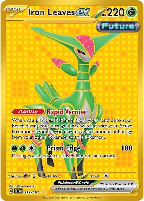 Iron Leaves ex 213/162 Holofoil — Temporal Forces Pokémon card