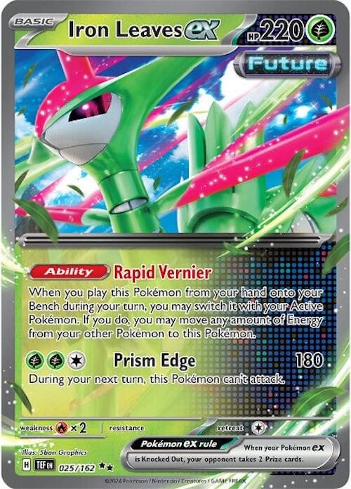 Iron Leaves ex 025/162 Holofoil — Temporal Forces Pokémon card