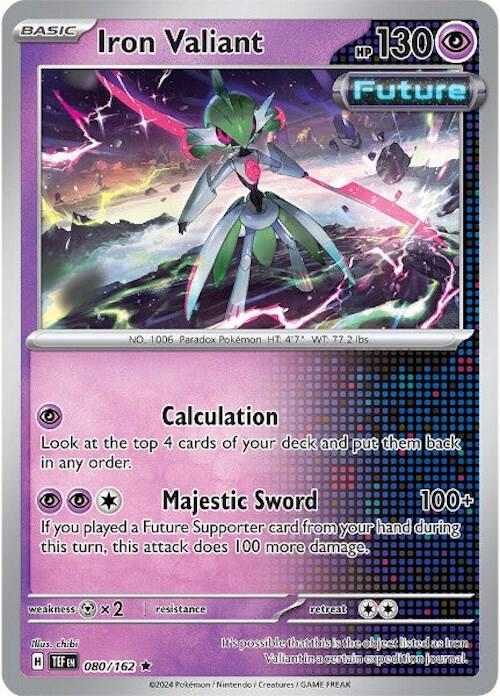 Iron Valiant 080/162 Reverse Holofoil — Temporal Forces Pokémon card