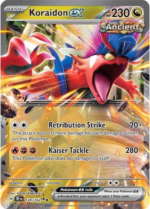 Koraidon ex 120/162 Holofoil — Temporal Forces Pokémon card