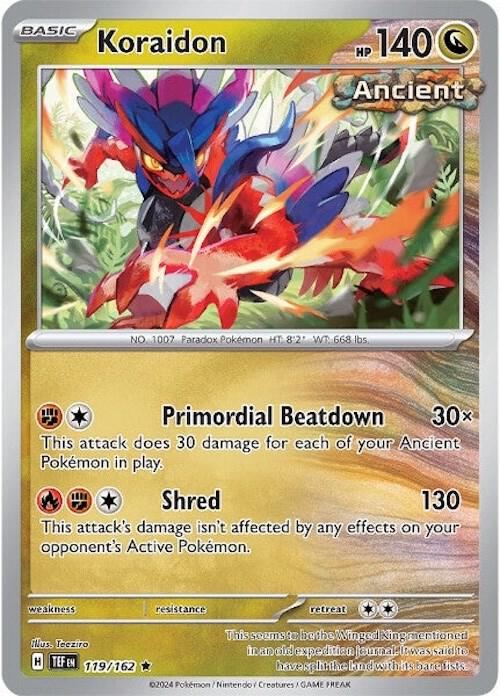 Koraidon 119/162 Holofoil — Temporal Forces Pokémon card