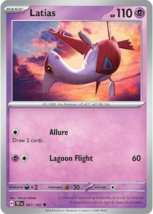 Latias 067/162 Reverse Holofoil — Temporal Forces Pokémon card