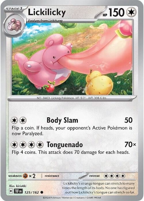Lickilicky 125/162 Reverse Holofoil — Temporal Forces Pokémon card