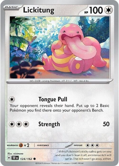 Lickitung 124/162 Reverse Holofoil — Temporal Forces Pokémon card