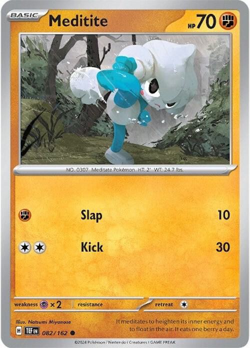 Meditite 082/162 Reverse Holofoil — Temporal Forces Pokémon card