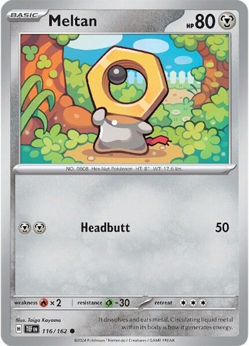 Meltan 116/162 Reverse Holofoil — Temporal Forces Pokémon card
