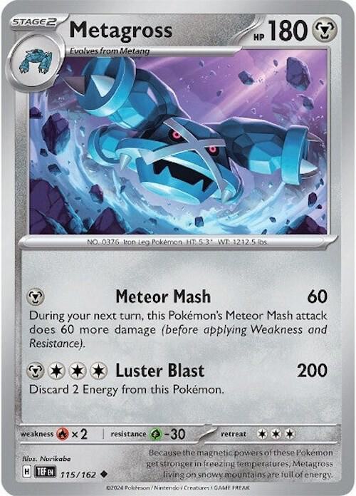 Metagross 115/162 Reverse Holofoil — Temporal Forces Pokémon card