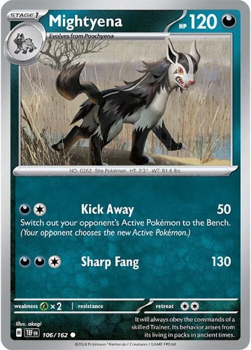 Mightyena 106/162 Reverse Holofoil — Temporal Forces Pokémon card