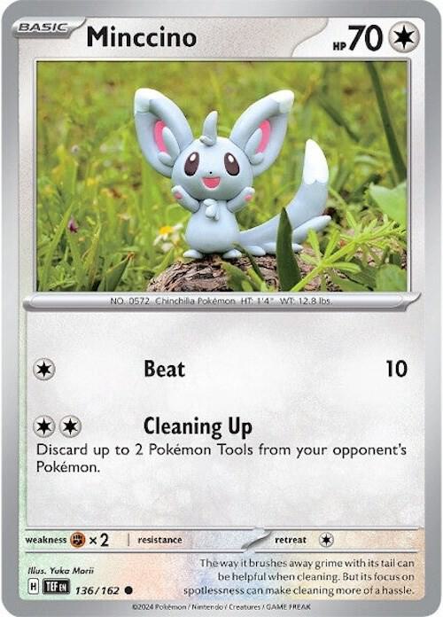 Minccino 136/162 Reverse Holofoil — Temporal Forces Pokémon card